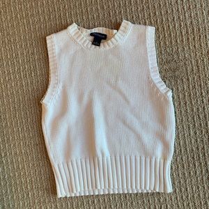 White cropped Ann Taylor sweater vest